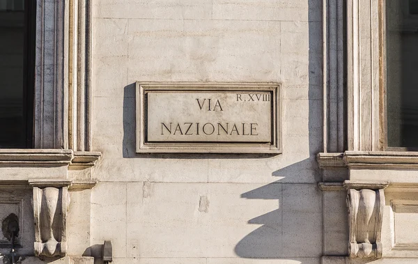 Via Nazionale znamení v Římě během dne — Stock fotografie