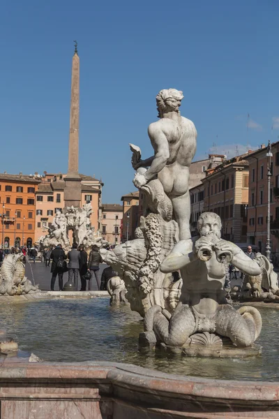 A Piazza Navona Róma szökőkút — Stock Fotó