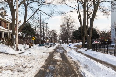 Kış Toronto'da sokaklarında