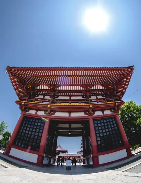 Grande Portão Entrada Templo Budista Osaka Japão — Fotografia de Stock