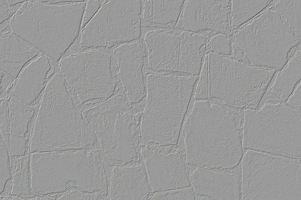 Texture of wall of large stones plastered with lime white — Stock Photo, Image