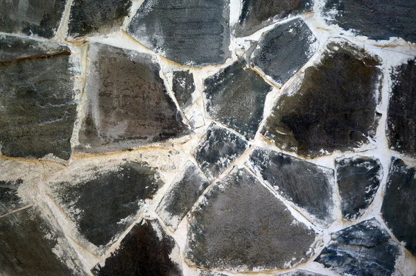 La pared de las grandes piedras de color gris-marrón primer plano — Foto de Stock