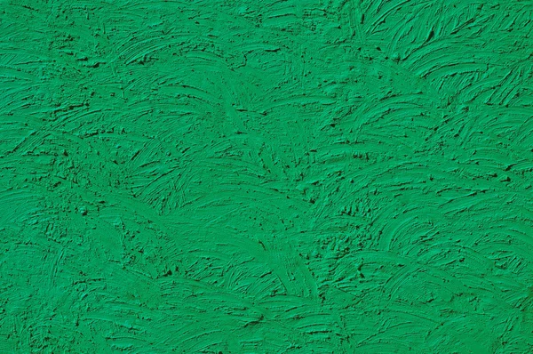 La texture des murs verts peints grands coups erratiques de douleur — Photo