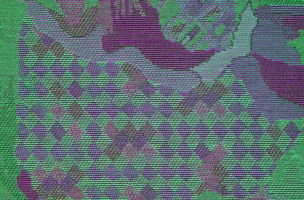 Textura textil tapicería sofá colores verde brillante y púrpura — Foto de Stock