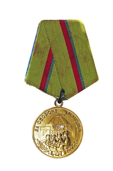 Medal "For the Defence of Kiev" on a white background — Stock Photo, Image