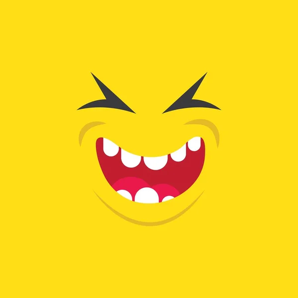 Monstruo Sonrisa Boca Sobre Fondo Amarillo — Vector de stock