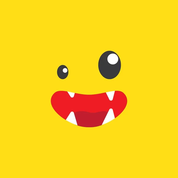 Monstruo Sonrisa Boca Sobre Fondo Amarillo — Vector de stock