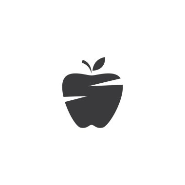 Taze Apple meyve illüstrasyon logo vektör tasarımı