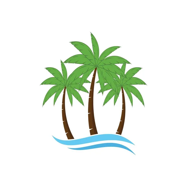 Palmeira Verão Ilustração Logotipo Modelo Vetor Design —  Vetores de Stock