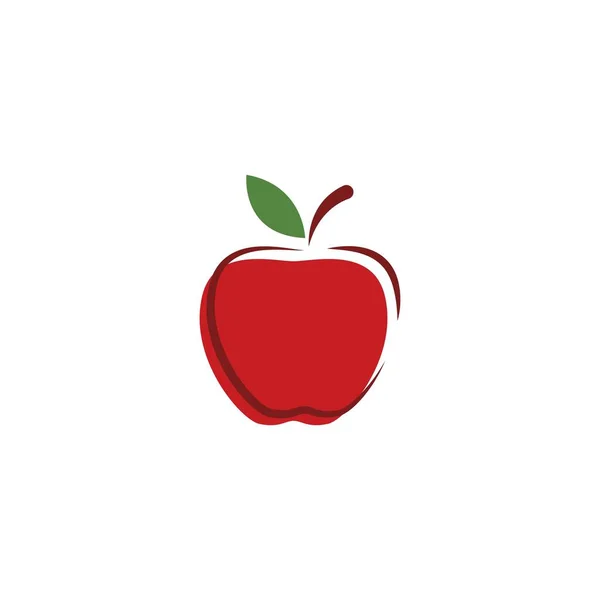 Manzana Fresca Fruta Ilustración Logo Vector Diseño — Vector de stock