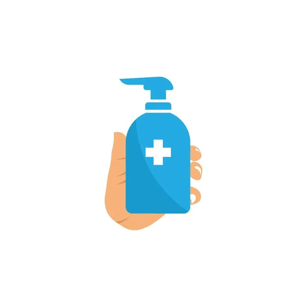 Hand Sanitizer Icon Flat Design Vector — Stock Vector