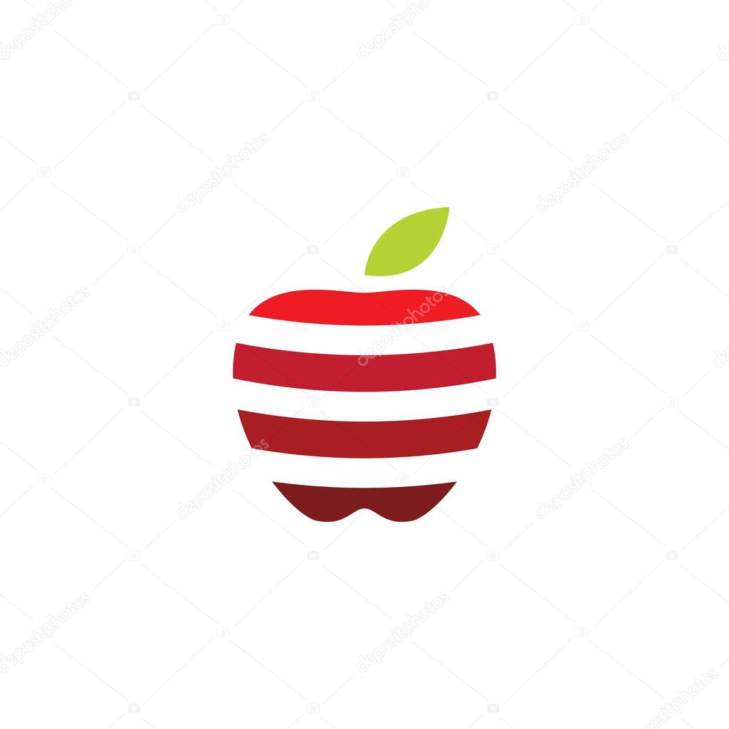 Fresh Apple fruit illustration logo vector design