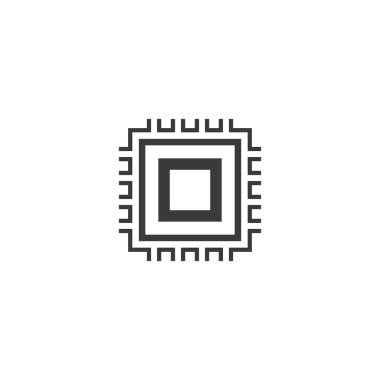 Devre teknolojisi illüstrasyon logo vektör şablonu