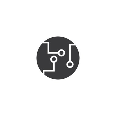 Devre teknolojisi illüstrasyon logo vektör şablonu