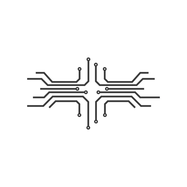 回路技術イラストロゴベクトルテンプレート — ストックベクタ