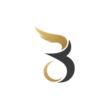 Kanat logosu şablonlu B İlk Harfi