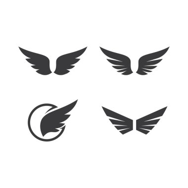 Kanat illüstrasyon logosu ve sembol vektör tasarımı