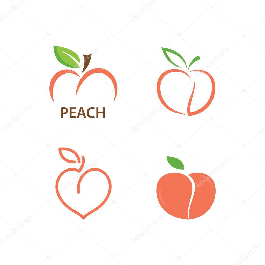 Peach fruit illustration logo design