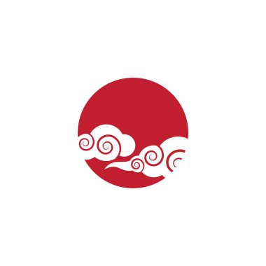 Çin bulutları ikon vektör düz tasarım