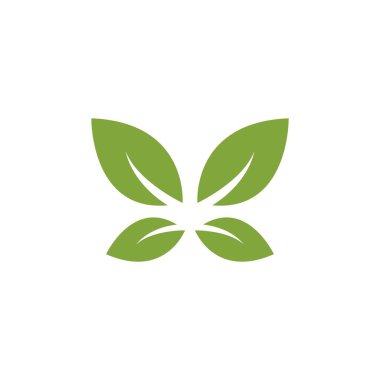 Yeşil yaprak illüstrasyon logo vektör tasarımı