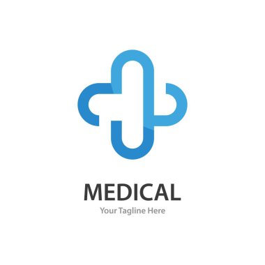 Çapraz Tıbbi İllüstrasyon Logo şablon vektör tasarımı
