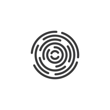 Parmak izi illüstrasyon ikon vektör şablonu