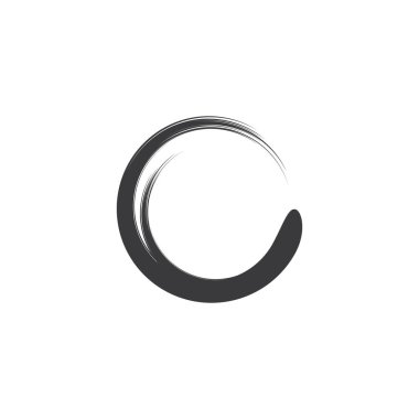 Fırça vektörü enso simgesi ile çember el çizimi