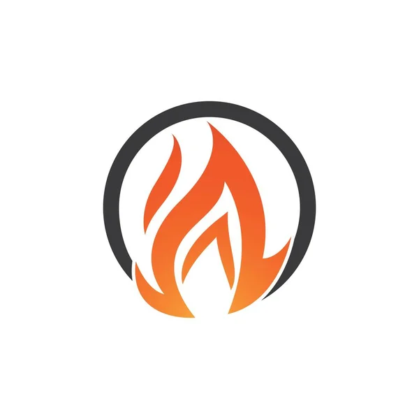 Fire Flame Illustration Logo Template — Stock Vector