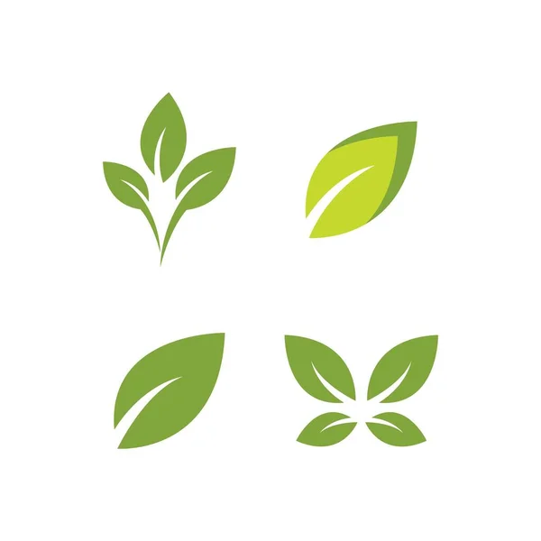 緑の葉のロゴデザインのイラスト — ストックベクタ