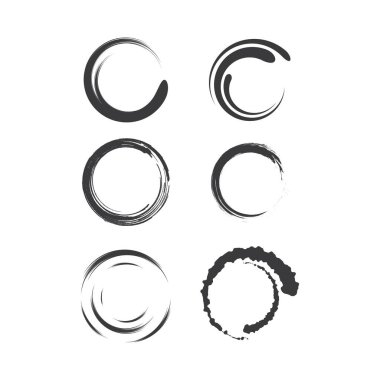 Fırça vektörü enso simgesi ile çember el çizimi