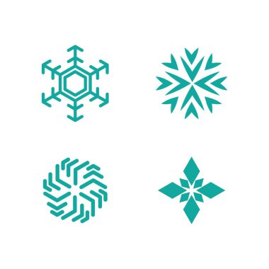 Kar Taneleri simgesi ilüstrasyonu düz tasarımı 