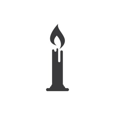 Düz tasarım vektöründe mum ışığı simgesi