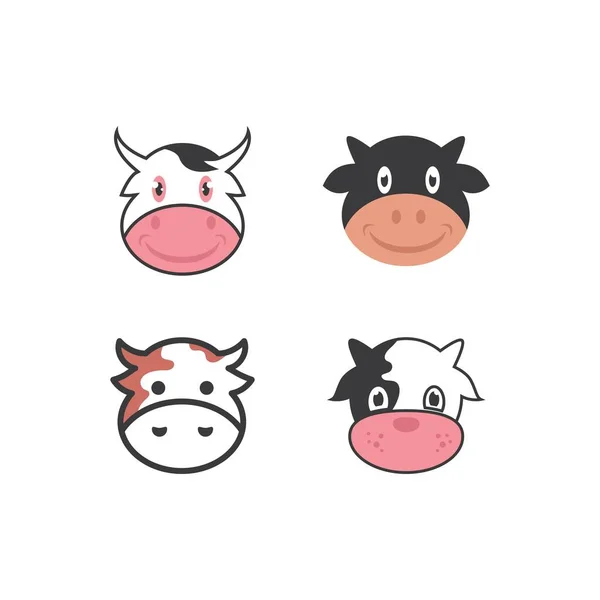 Cow Head Cartoon Stil Illustration — Stockvektor