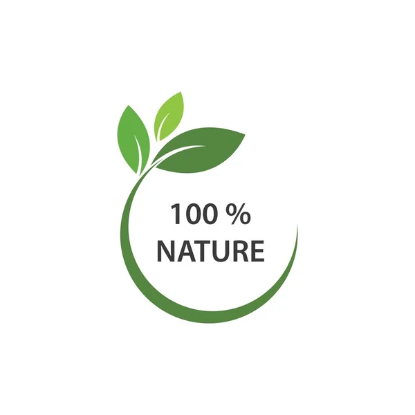 Green Leaf Illustrazione Ecologia Logo Design — Vettoriale Stock