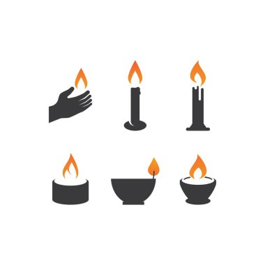 Düz tasarım vektöründe mum simgesi