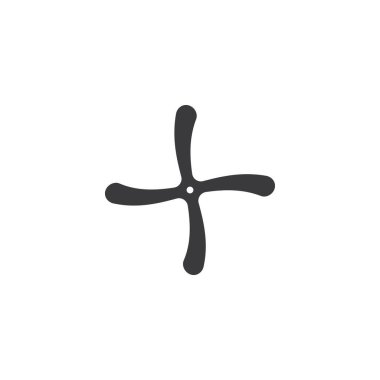 Bumerang silah illüstrasyon logo vektörü düz tasarım