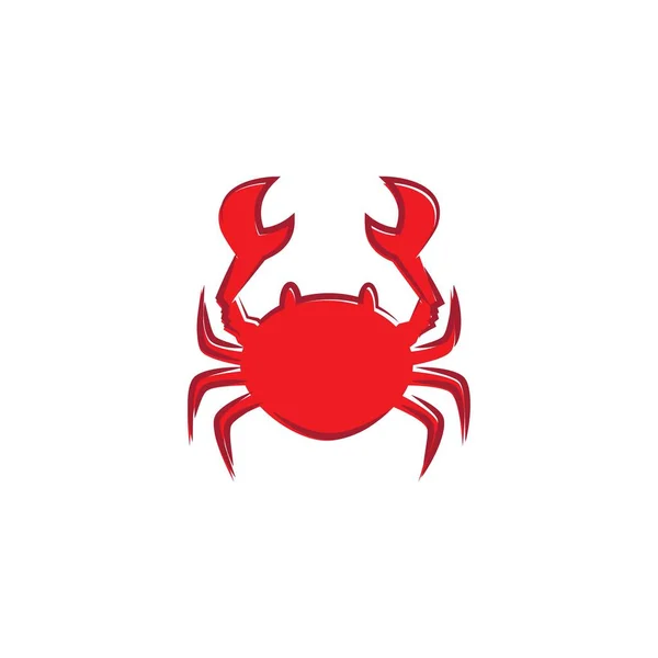 Yengeç Deniz Ürünleri Logosu Ilüstrasyon Vektör Şablonu — Stok Vektör
