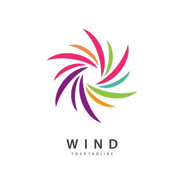 Diseño Del Vector Del Logotipo Ilustración Del Viento — Archivo Imágenes Vectoriales