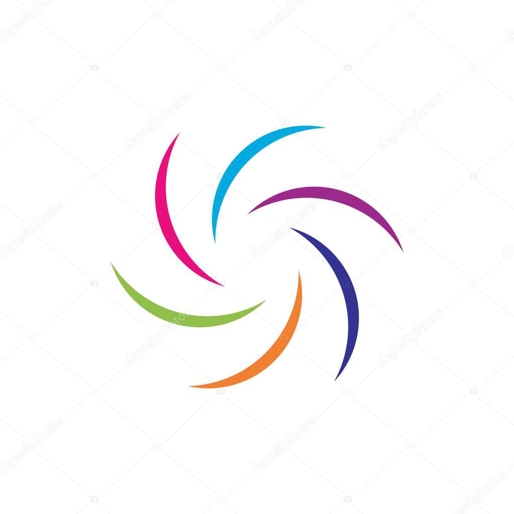 Wind illustration logo vector design