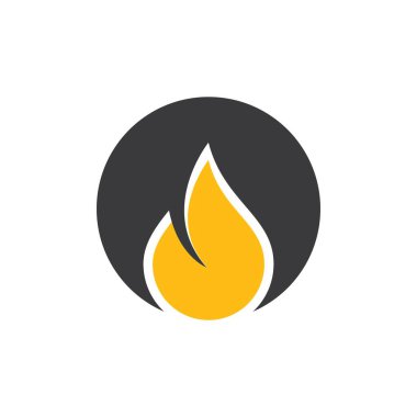 Ateş illüstrasyon logo şablonunu ateşle