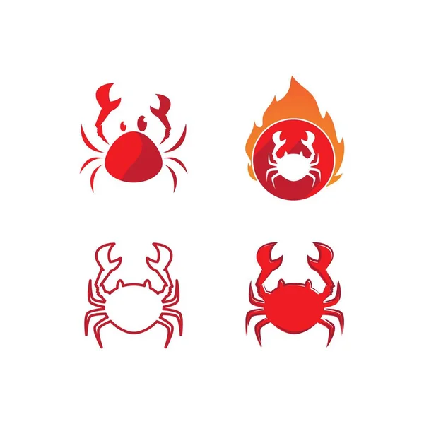 Modèle Vectoriel Ilustration Logo Fruits Mer Crabe — Image vectorielle