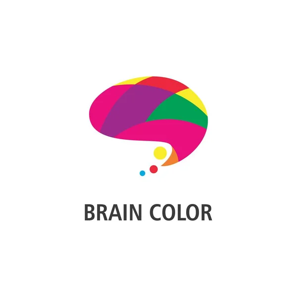 Colorido Cerebro Ilustración Logotipo Vector Plantilla — Vector de stock