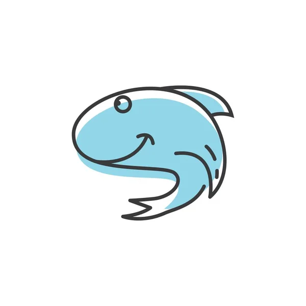 Modèle Logo Requin Vecteur Design Plat — Image vectorielle