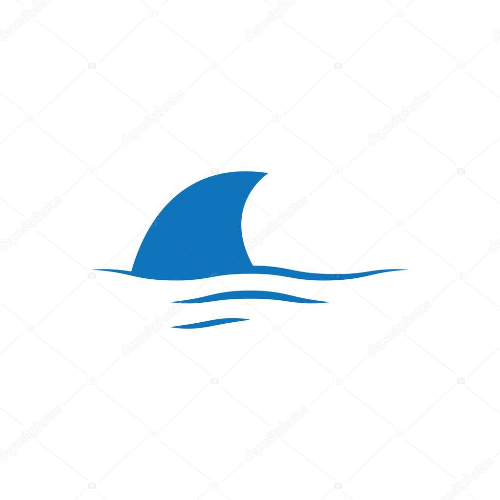 Shark logo template vector flat design