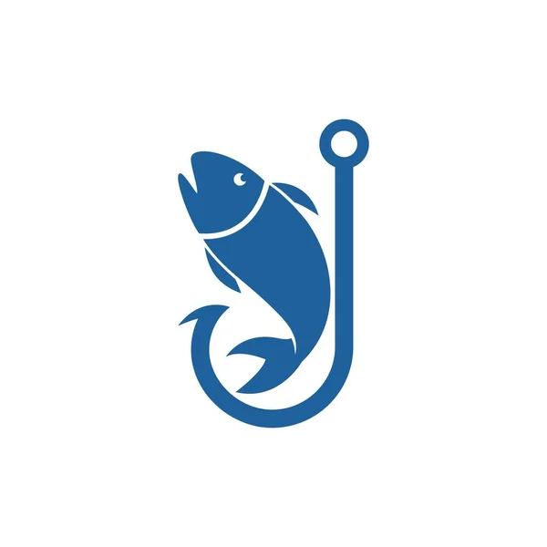 魚のイラストロゴベクトルテンプレート — ストックベクタ
