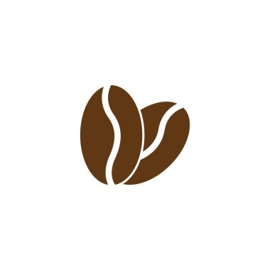 Kahve çekirdekleri logo şablon ikonu tasarımı