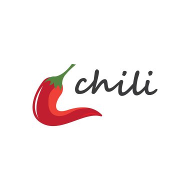 Kırmızı Chili illüstrasyon logo vektör şablonu
