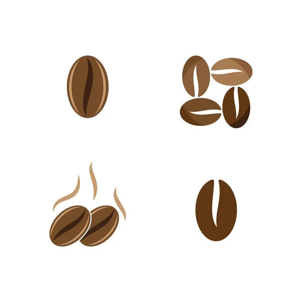 Kaffeebohnen Logo Template Vektor Icon Design — Stockvektor