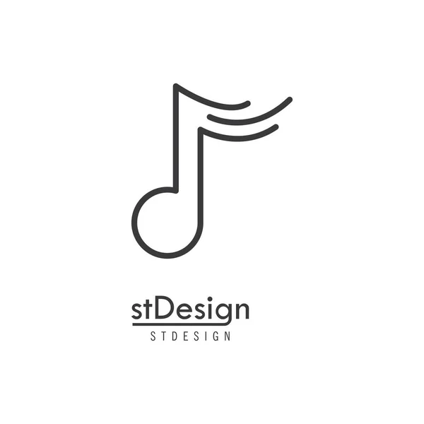 Música Nota Logo Diseño Vector Plantilla — Vector de stock