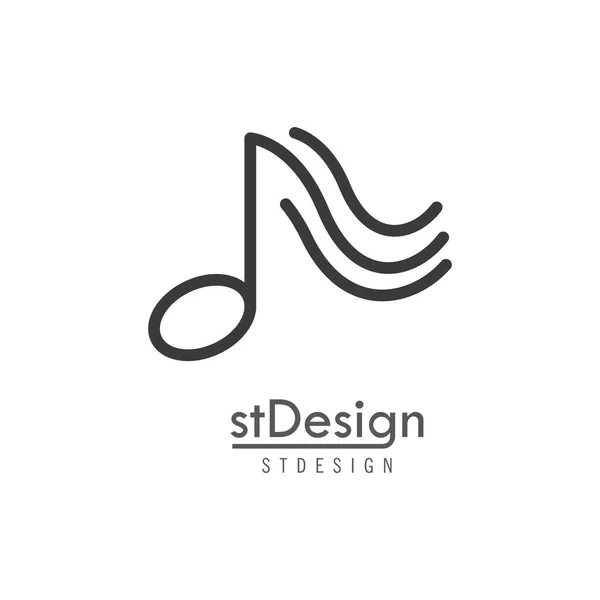 Música Nota Logo Diseño Vector Plantilla — Vector de stock